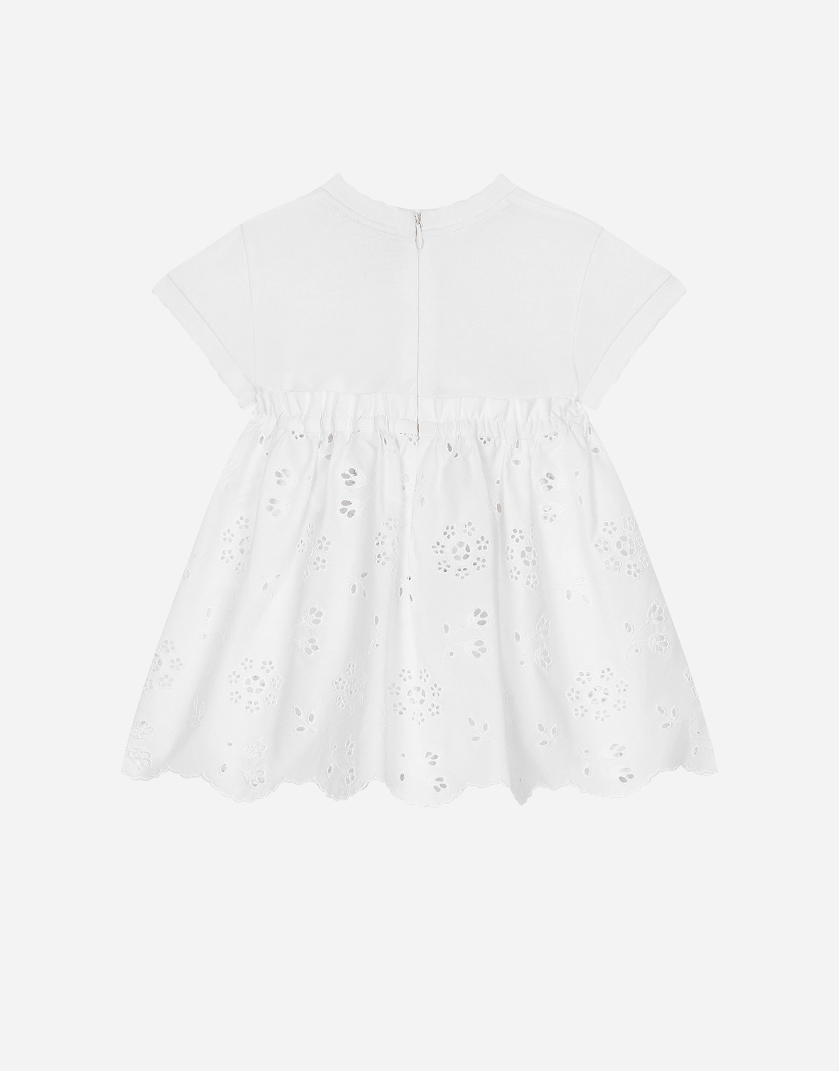 Платье из джерси и поплина с логотипом Dolce&Gabbana, белый — фото 2