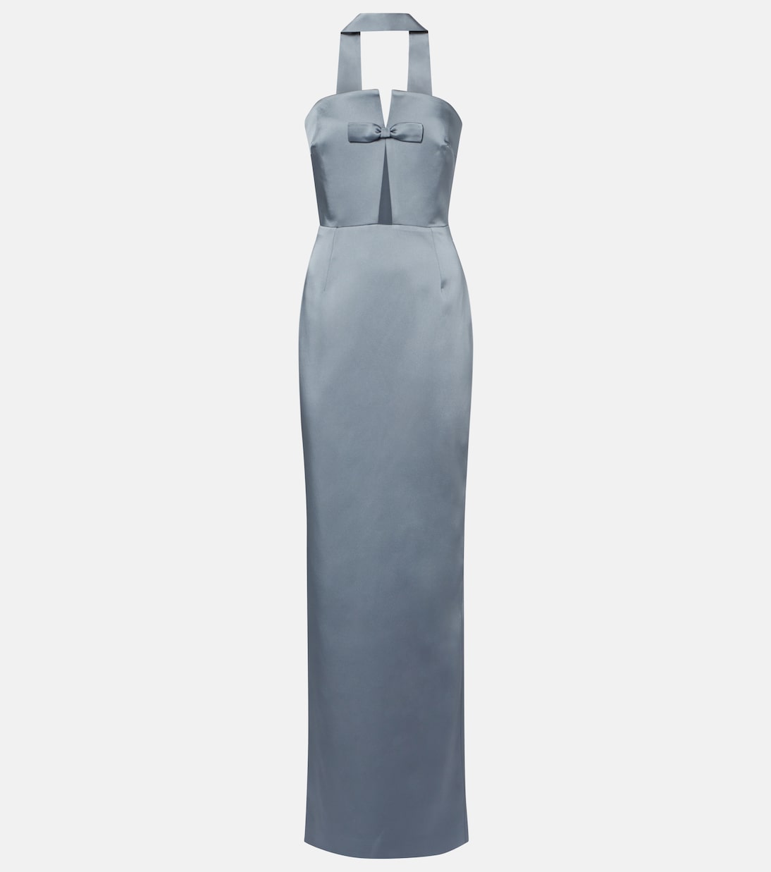 

Корсетное платье из сатина с декоративным бантом The New Arrivals Ilkyaz Ozel, светло-синий