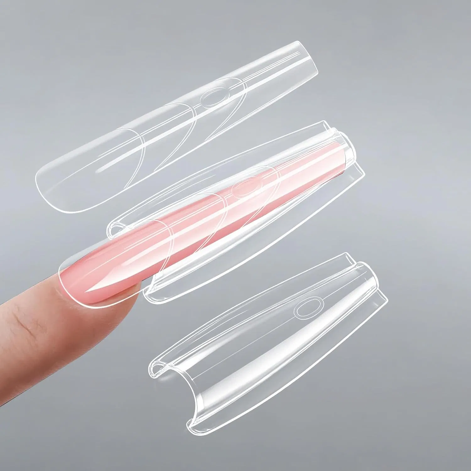 Набор двухсторонних форм для наращивания гелевых ногтей Sandwich Dual Nail Forms, 240 шт. Ngokpyd, Long Coffin