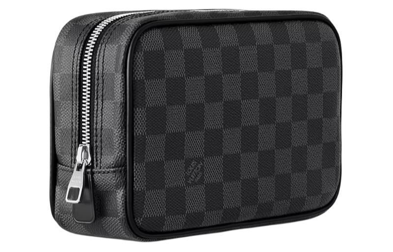 LOUIS VUITTON Косметичка Canvas с кожаной отделкой женская black — фото 2