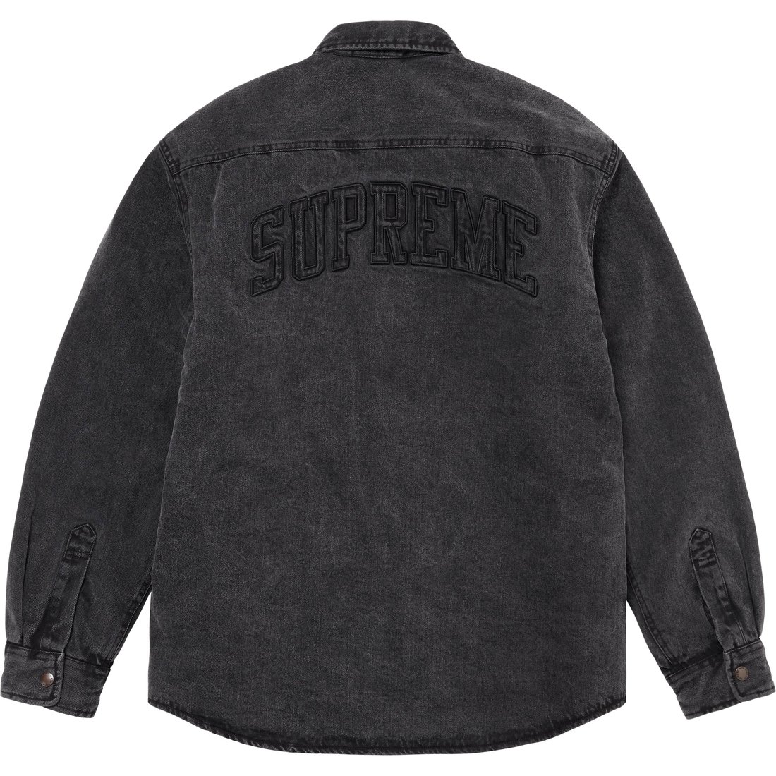 Рабочая рубашка с подкладкой из искусственной овчины Supreme, черный denim — фото 3