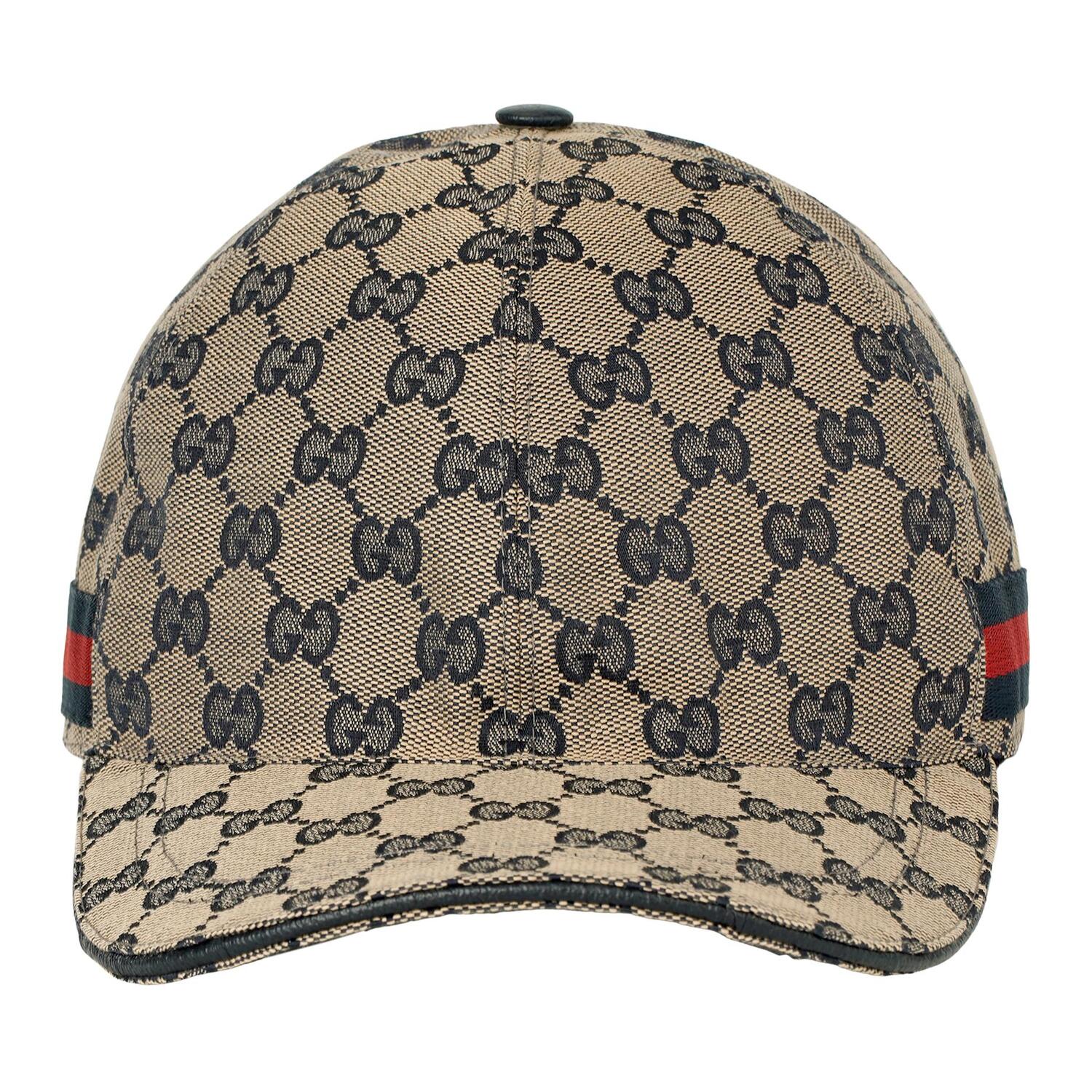 GUCCI Оригинальная бейсболка GG из холста с сетчатой отделкой, Beige/Blue — фото 3