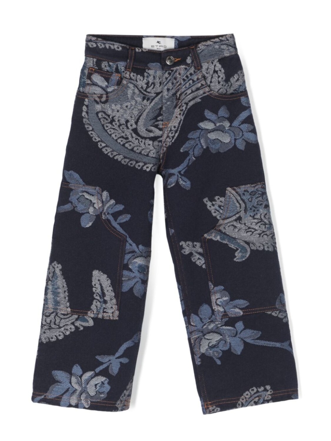 

Etro прямые джинсы с жаккардовым узором, синий