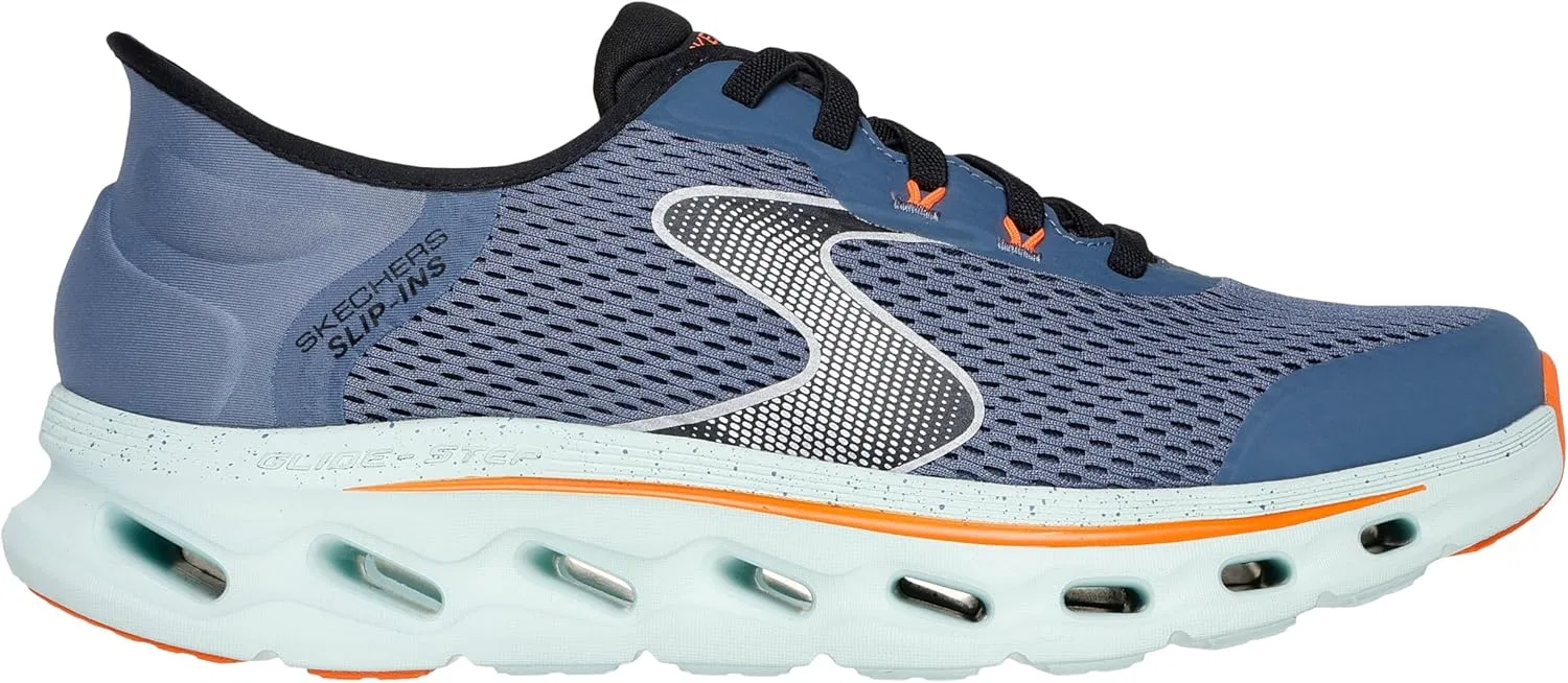 Мужские кроссовки Skechers Go Walk Glide-Step 2.0 Zander, Navy And Orange Textile Synthetic