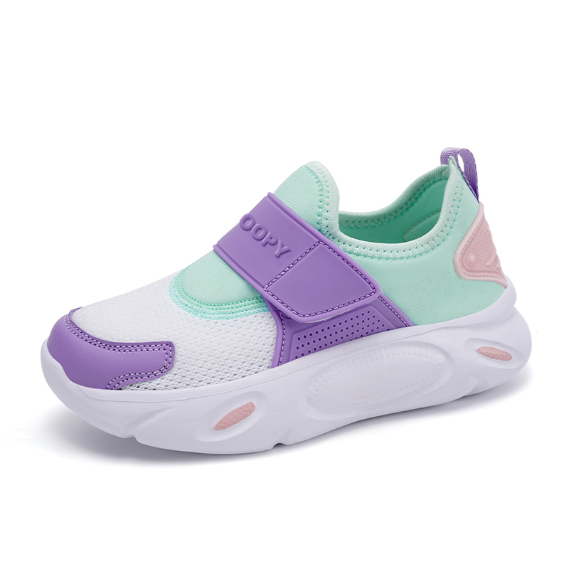 

Баланс Легкие амортизирующие дышащие детские кроссовки для повседневной жизни SNOOPY, розовый/фиолетовый