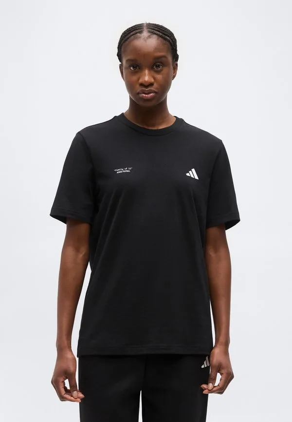 Футболка с графическим принтом и футбольным слоганом Adidas Performance, Black — фото 3