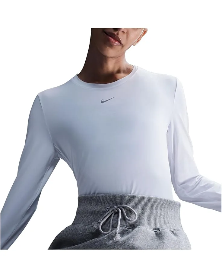 Топ Nike One Classic Dri-FIT Long-Sleeve Top, White — фото 3