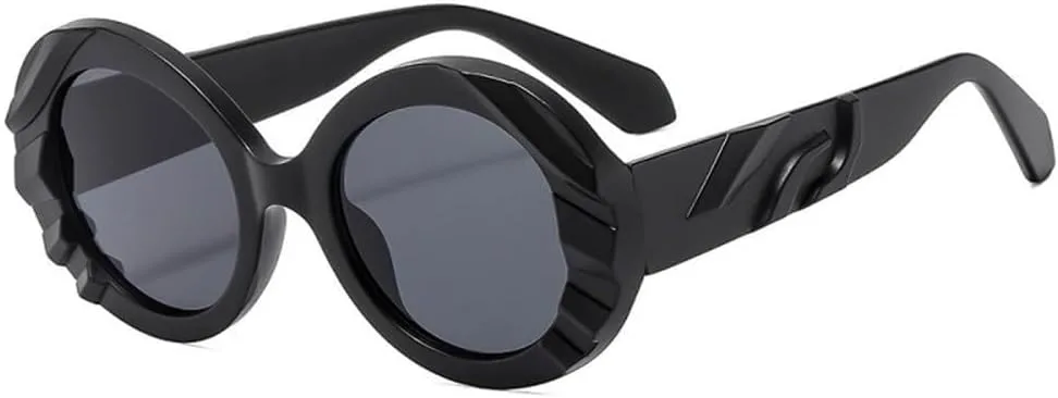 

Модные солнцезащитные очки круглой формы для женщин и мужчин, с поликарбонатными линзами, винтажная оправа, защита от солнца на открытом воздухе QERMXYRI, C1