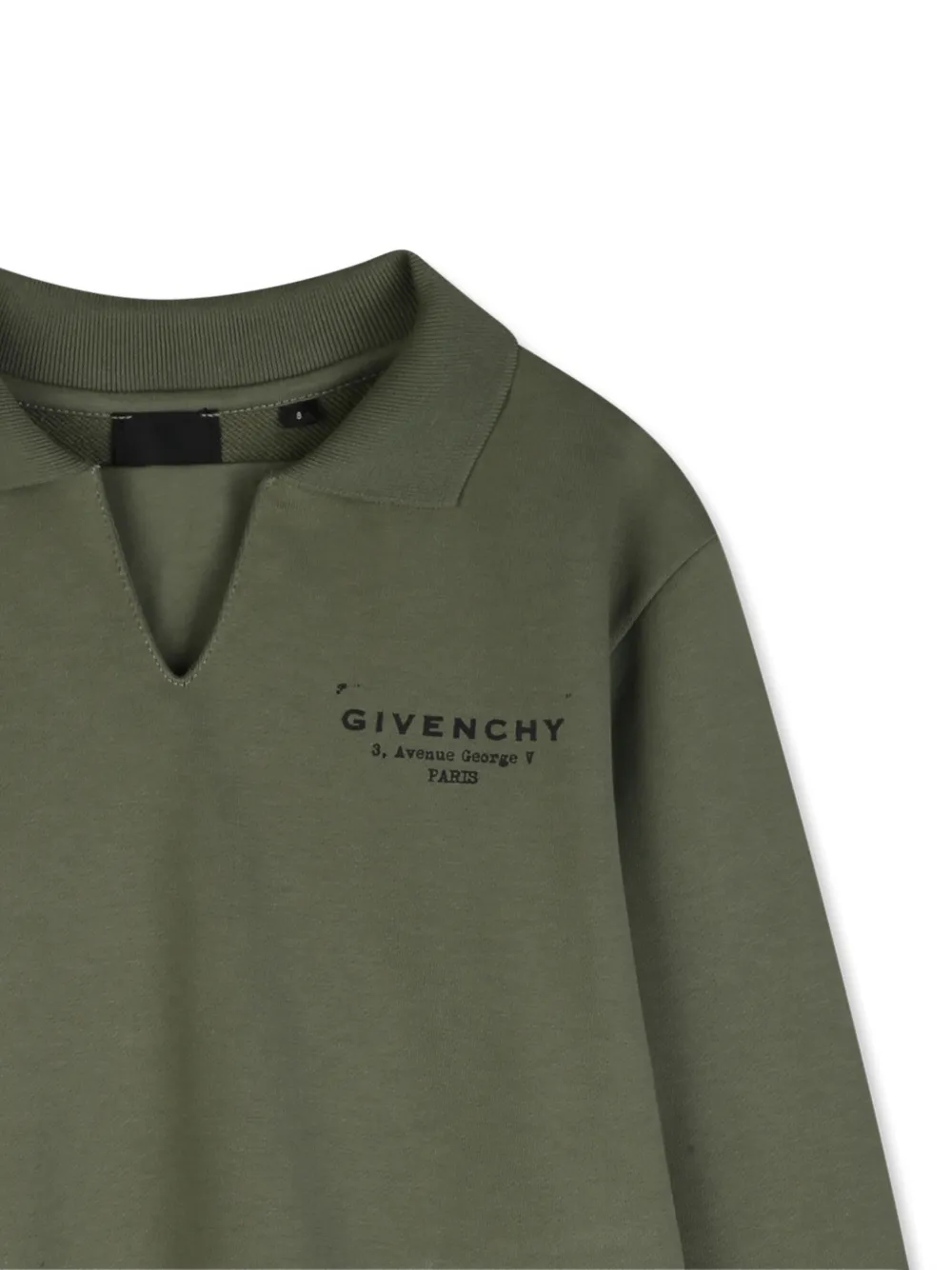 Топ с длинными рукавами и воротником Givenchy Kids, зеленый — фото 3