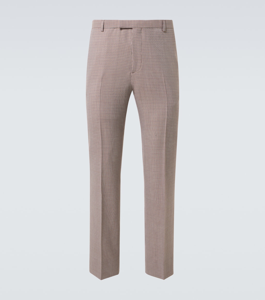 

Прямые брюки из шерсти в клетку "гусиная лапка" Gucci, Beige/Orange/Mc