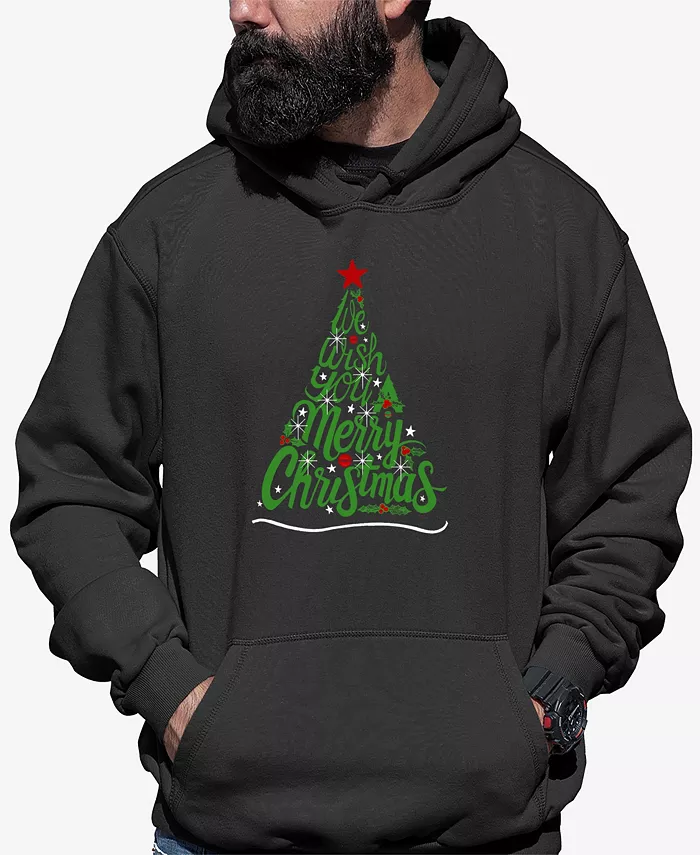 

Мужская толстовка с капюшоном "We Wish You A Merry Christmas" с принтом LA Pop Art, серый