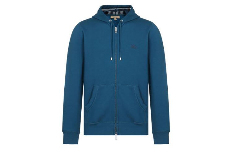 

Толстовка на молнии с капюшоном в клетку Burberry Clarendon, синяя, цвет Blue