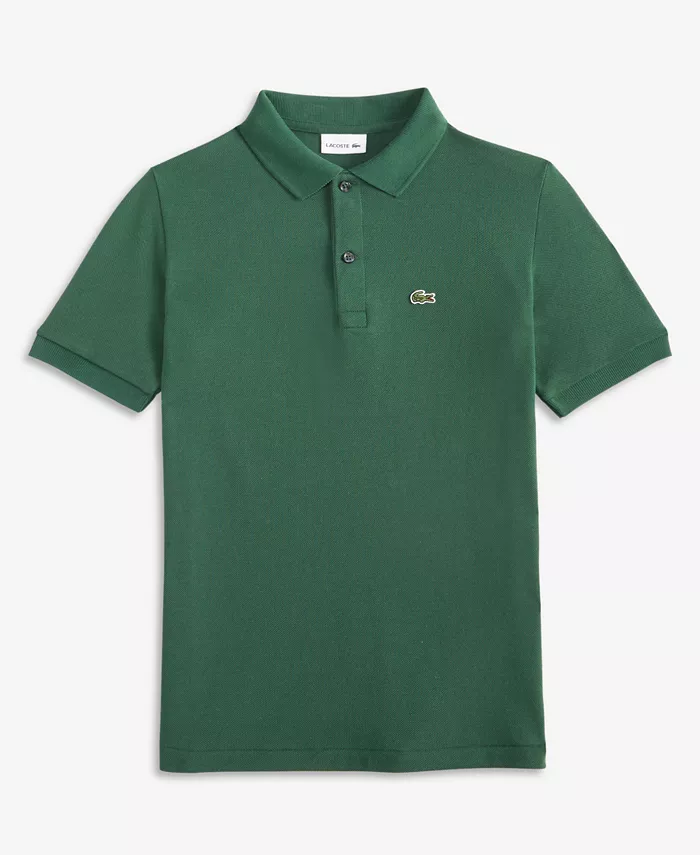 Хлопковая поло Petit Piqué для мальчиков 8-20 лет Lacoste, зеленый — фото 4