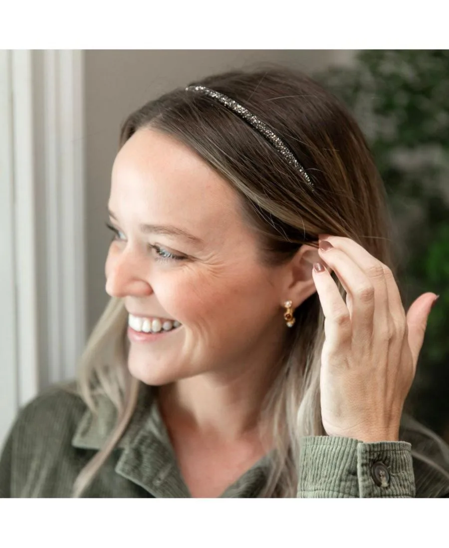 Headbands of Hope Тонкая повязка на голову "Все, что блестит" - черная — фото 3