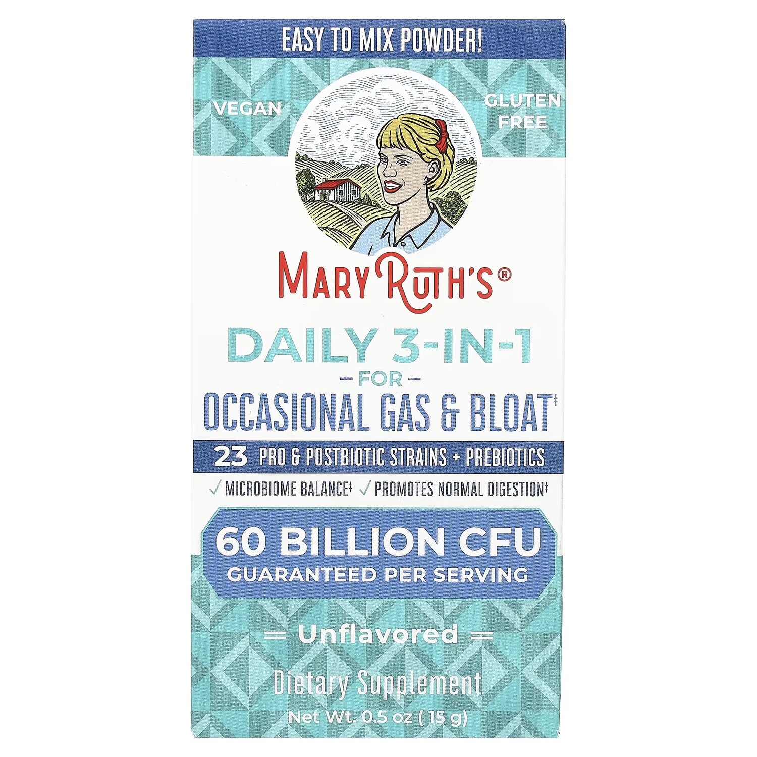 

Добавка MaryRuth's Daily 3-в-1 от периодических газов и вздутия живота, 15 г
