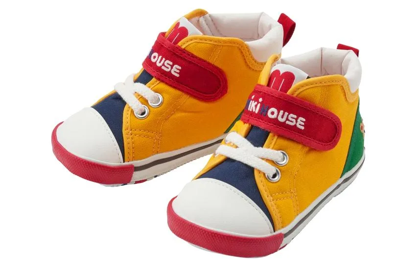 MIKI HOUSE Cushioning, Wear Resistant High top Toddler Shoes Yellow Made In Japan — фото 4