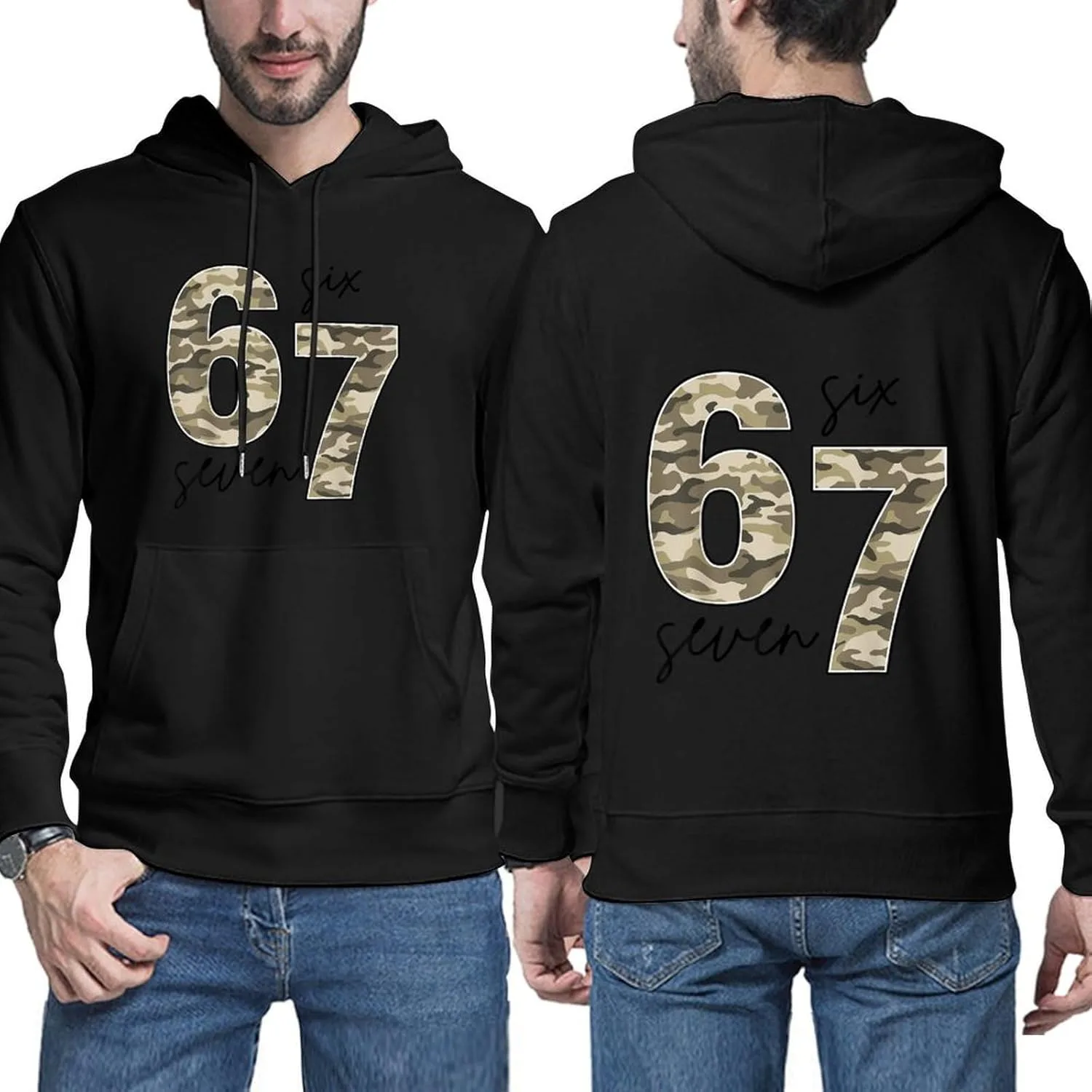 

Camo Six Seven 67 Meme Hoodie Soft Vintage Pullover