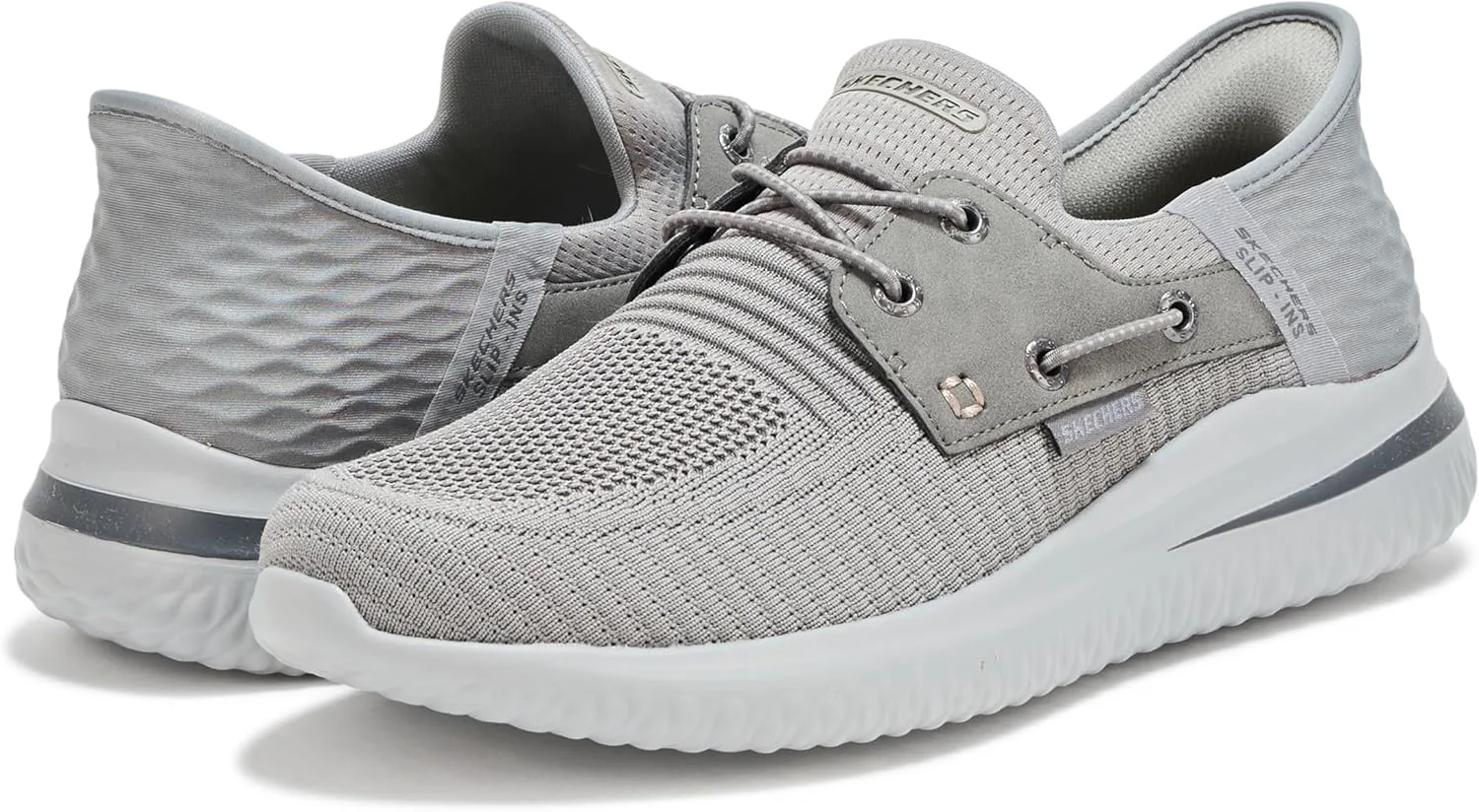 Мужские кроссовки Skechers Streetwear Delson 3.0 - Roth с низким профилем и шнурками-бинджи, серый — фото 3