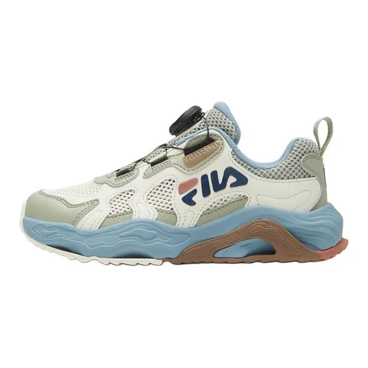 FILA KIDS Детские низкие кроссовки для улицы slip resistant, abrasion resistant, breathable бело-зелено-голубые