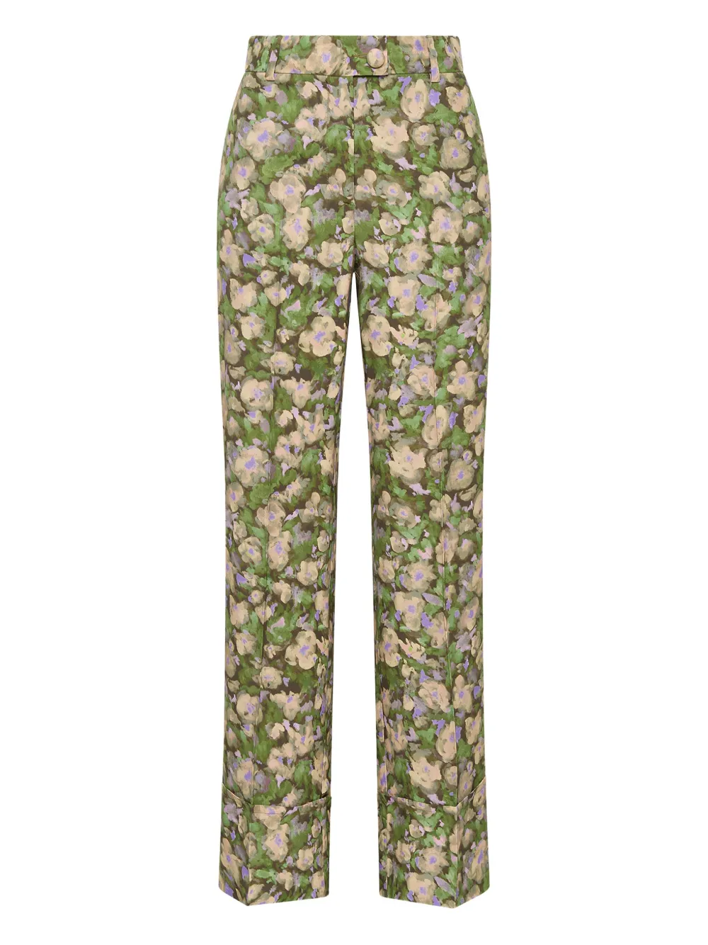 

Брюки с цветочным принтом MALIPARMI, зеленый
