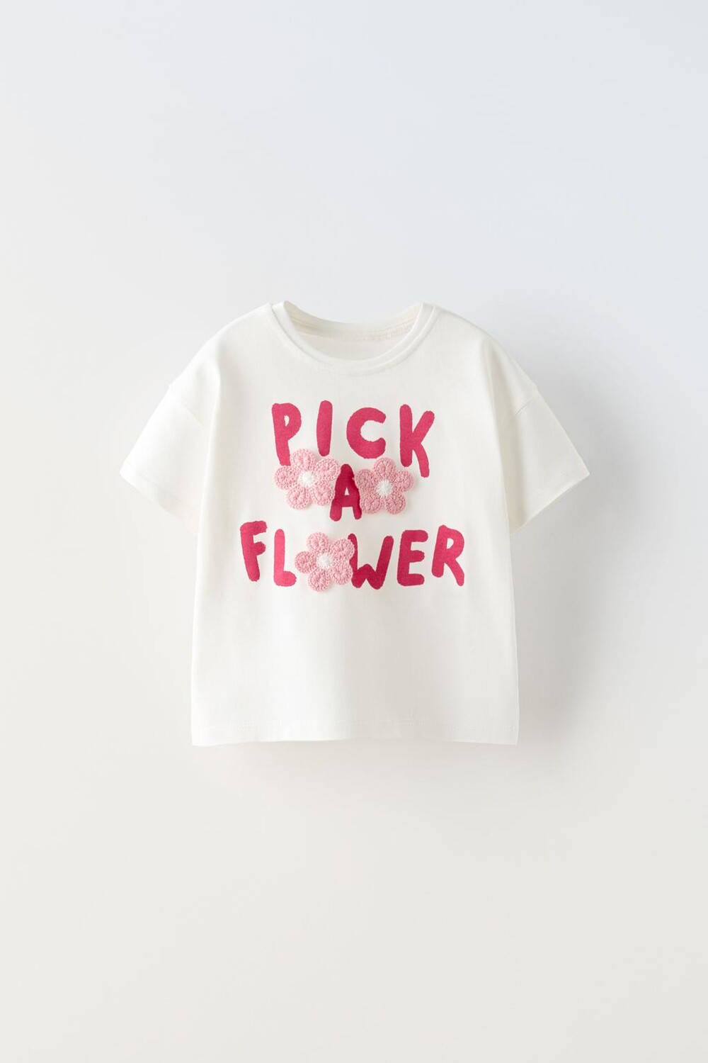 

Футболка с цветочным принтом ZARA, розовый