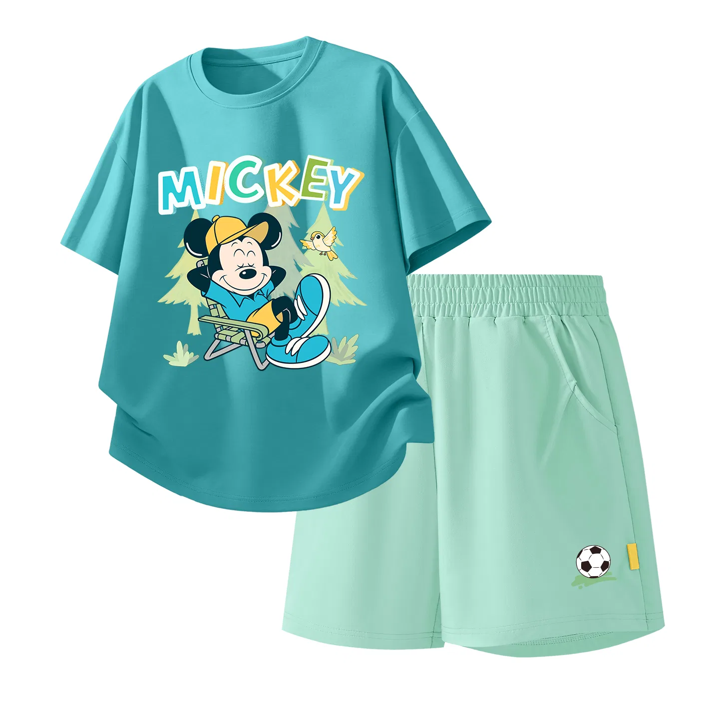 Детский спортивный костюм Casual Sportswear 2 Piece Set Disney, Di Li Qiaopi Ni K Sky Blue+Di Li Qiaopi Ni K_Right Lower Mist White — фото 3