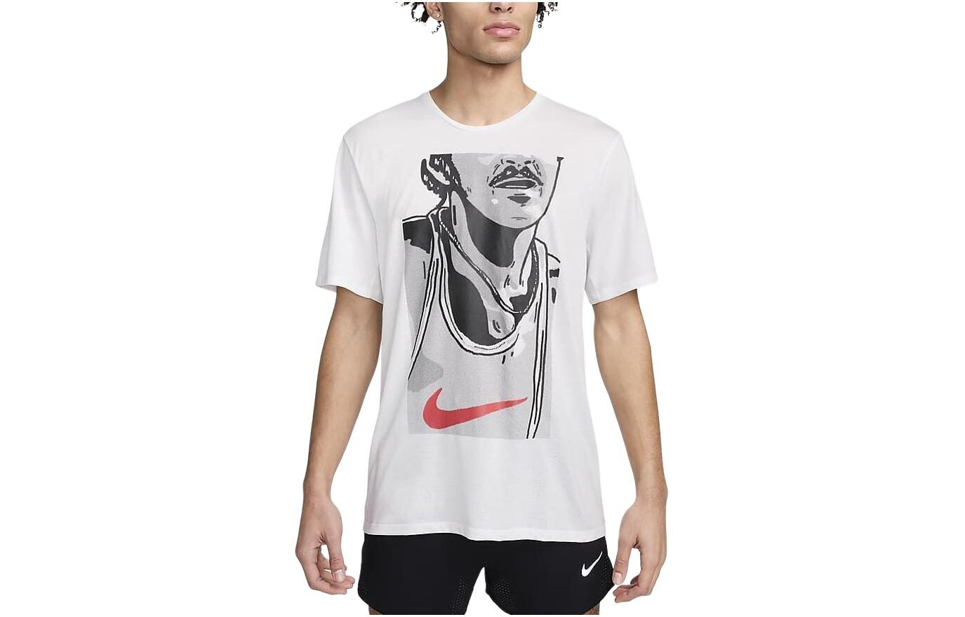 

Футболка Dri-Fit Rise 365 мужская Summit белая/черная Nike, белый/черный