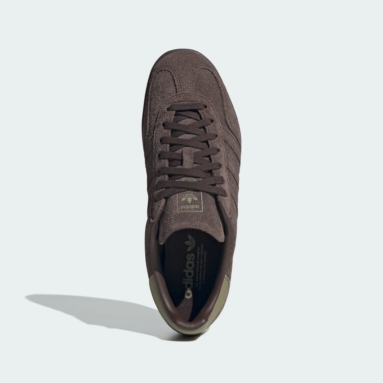 Мужские низкие кеды Gazelle Indoor тёмно-коричневые от Adidas — фото 3