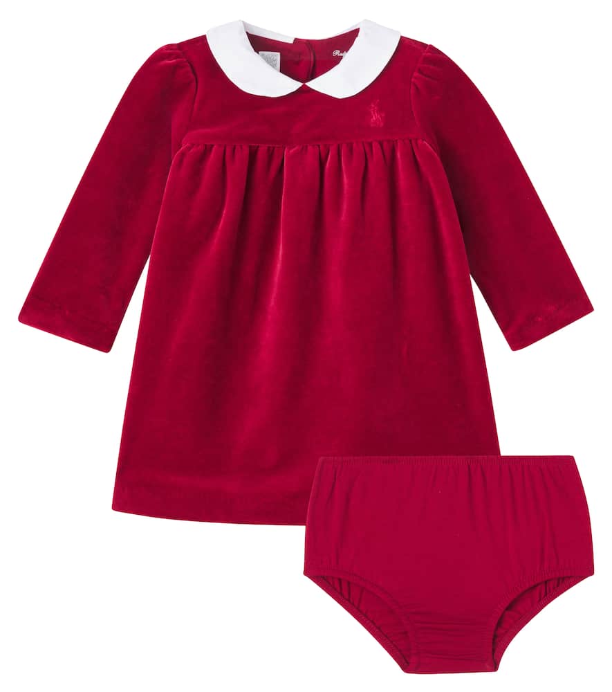

Детский комплект из платья и панталонов из хлопковой смеси Polo Ralph Lauren Kids, Holiday Red