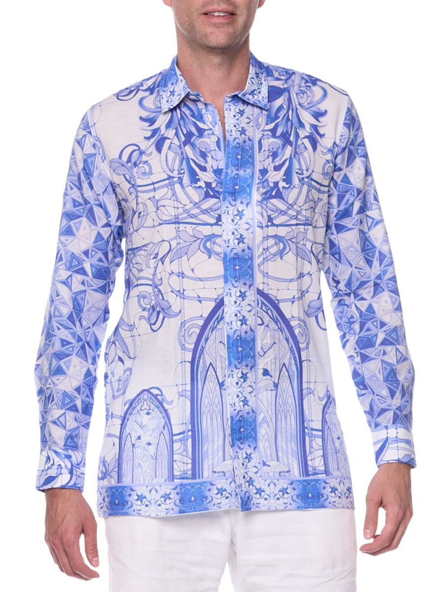 

Рубашка Slim Fit с принтом Ranee's, цвет Baby Blue
