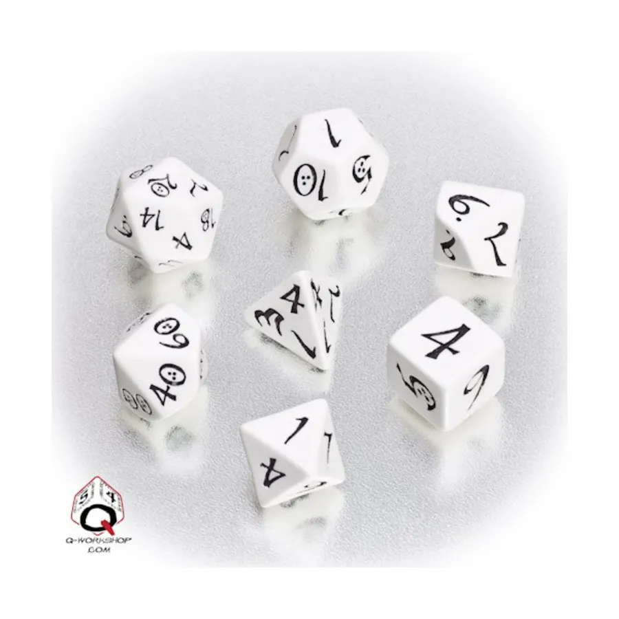 

Полиэфирный комплект Белый с черным (7), Classic Role Playing Games Dice