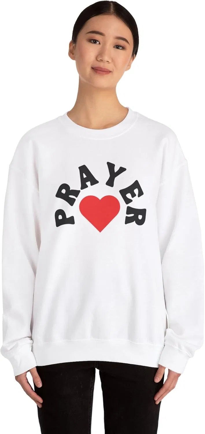 Свитшот Christian Heart Prayer, вязаный джемпер Faithful, религиозный пуловер, подарок Christian Apparel, вдохновляющий GENERIC, белый — фото 4