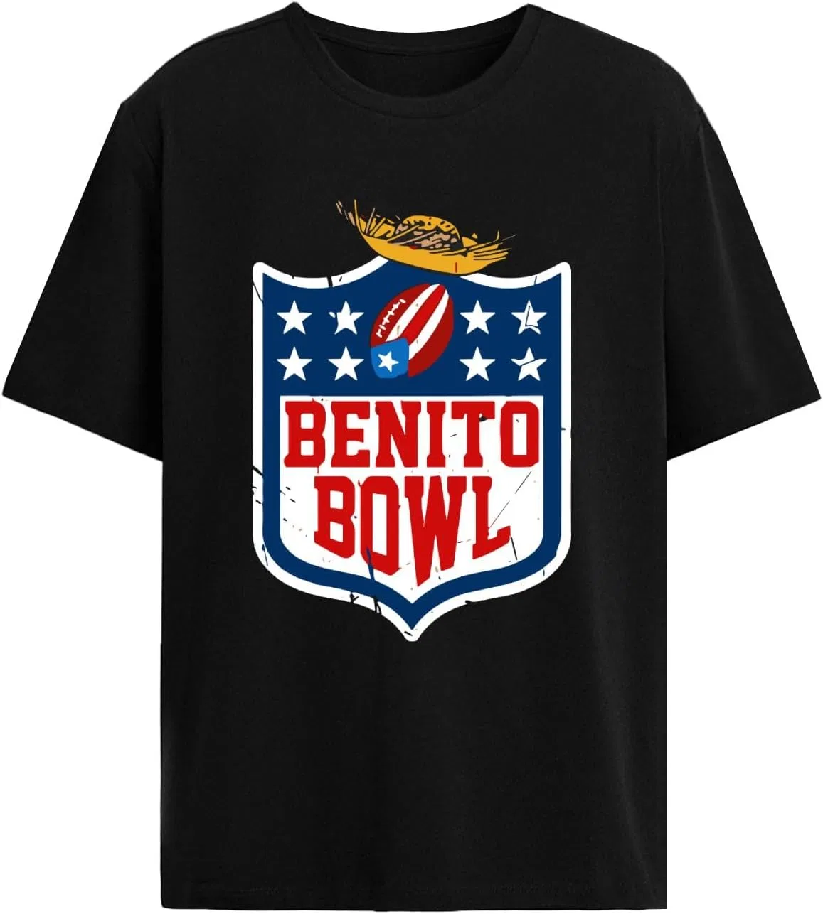 Футболка для женщин Benitos Bowls с графическим принтом в винтажном стиле Generic, черный