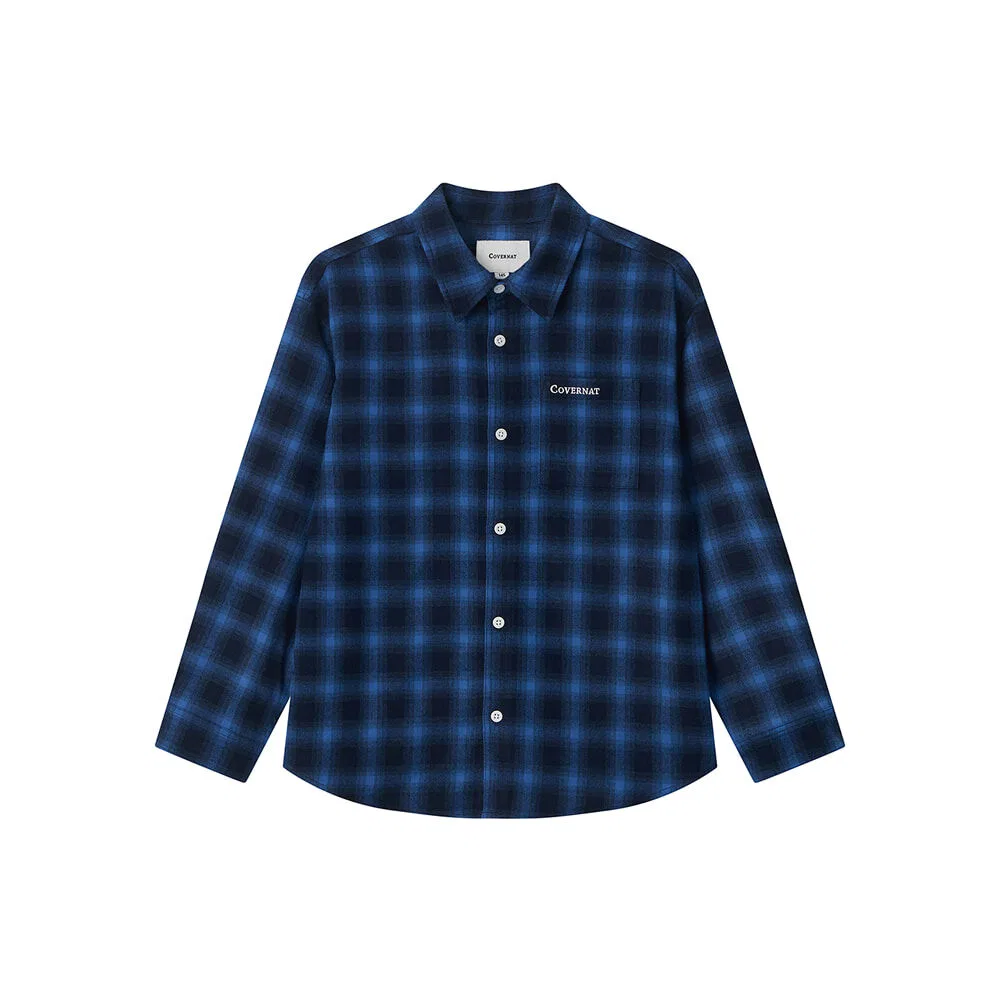 Детская рубашка Authentic Check синего цвета от Covernat Kids