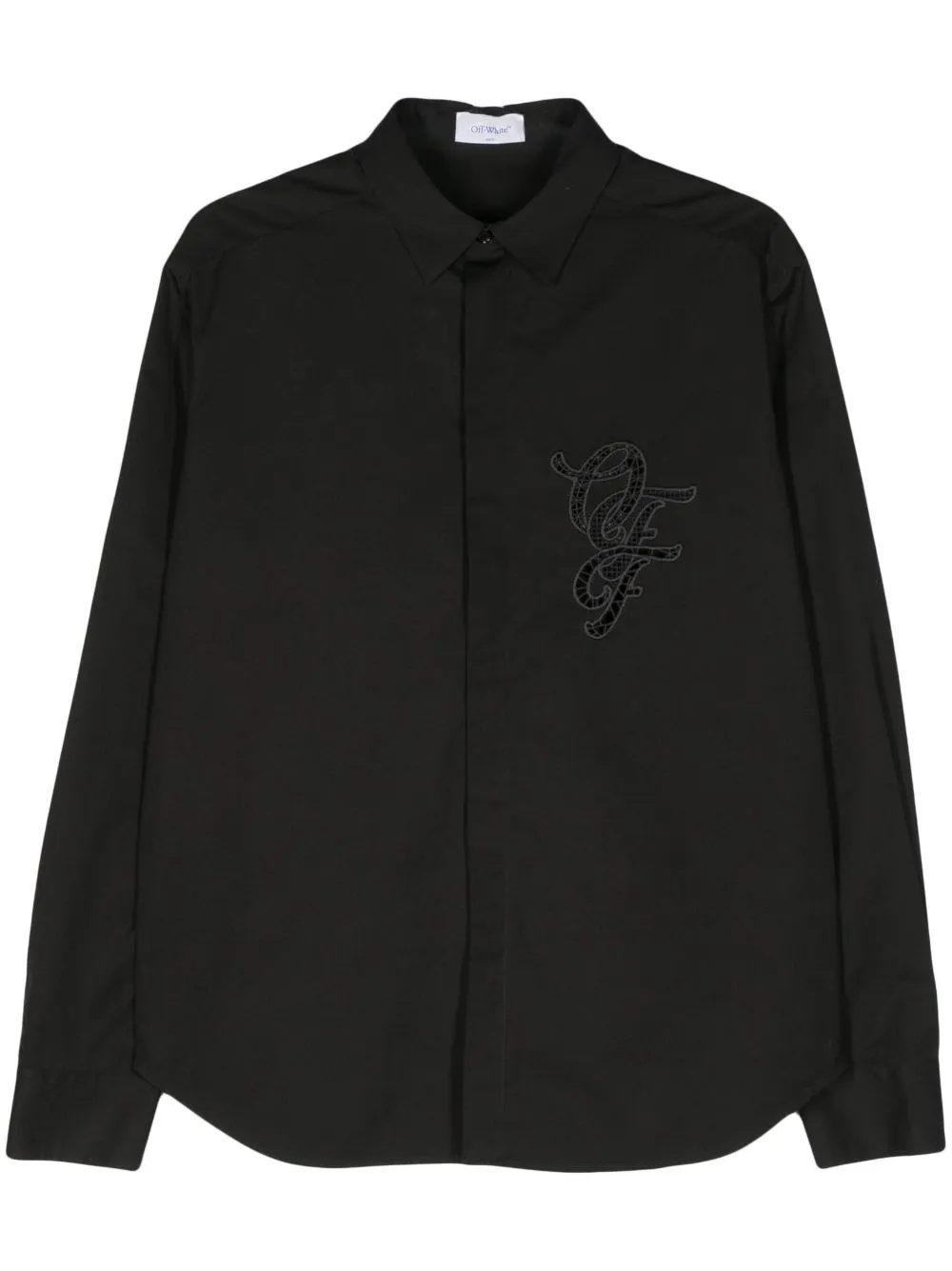 

Рубашка с вышитым логотипом OFF-WHITE, черный