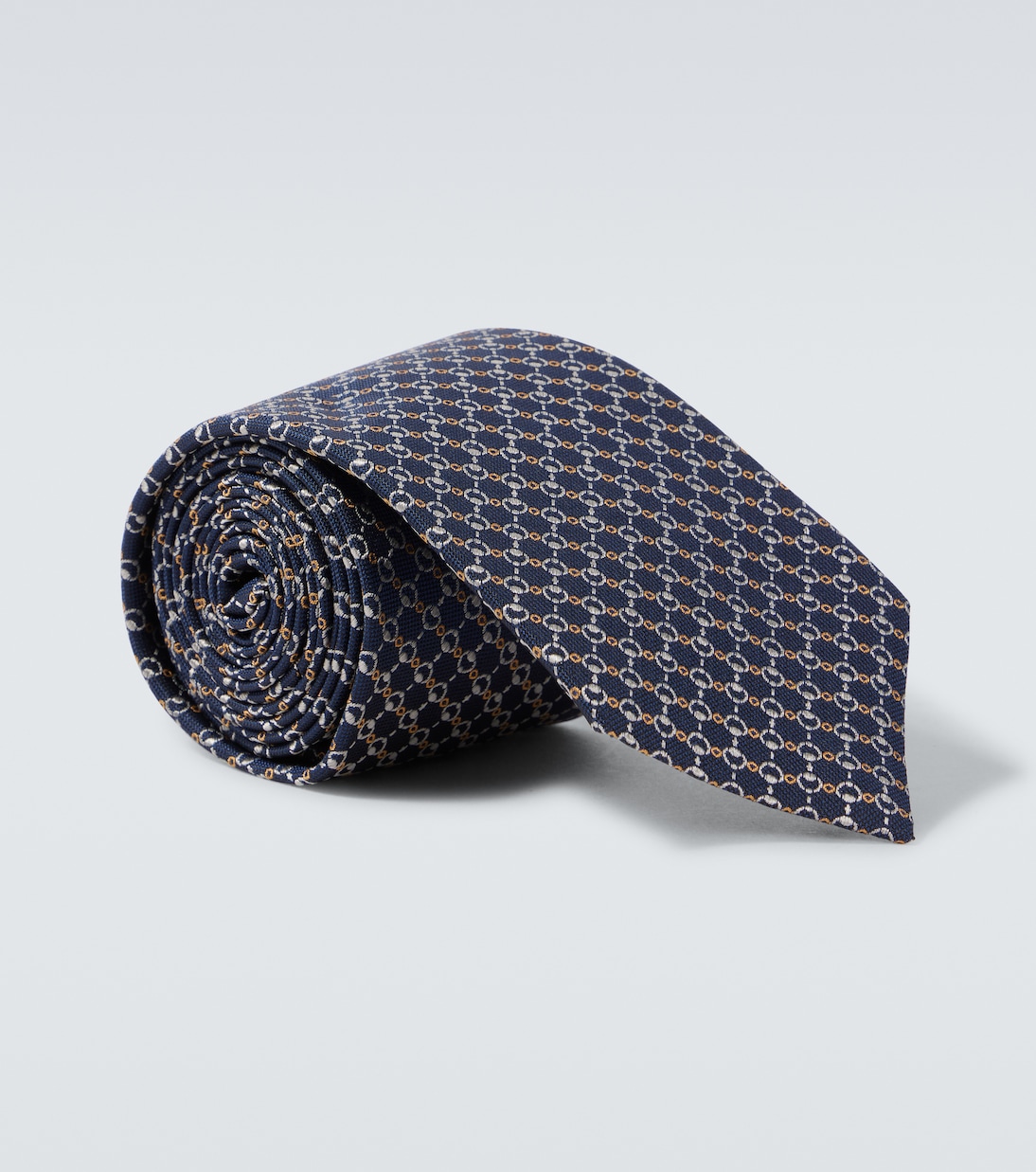 

Шелковый галстук жаккард Gucci, Navy/Light Grey