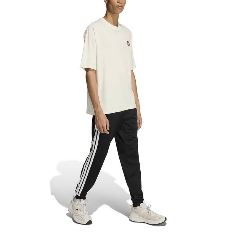 Adidas Футболка мужская бежевая абрикосовая с воротником Henry Collar Moderate — фото 4