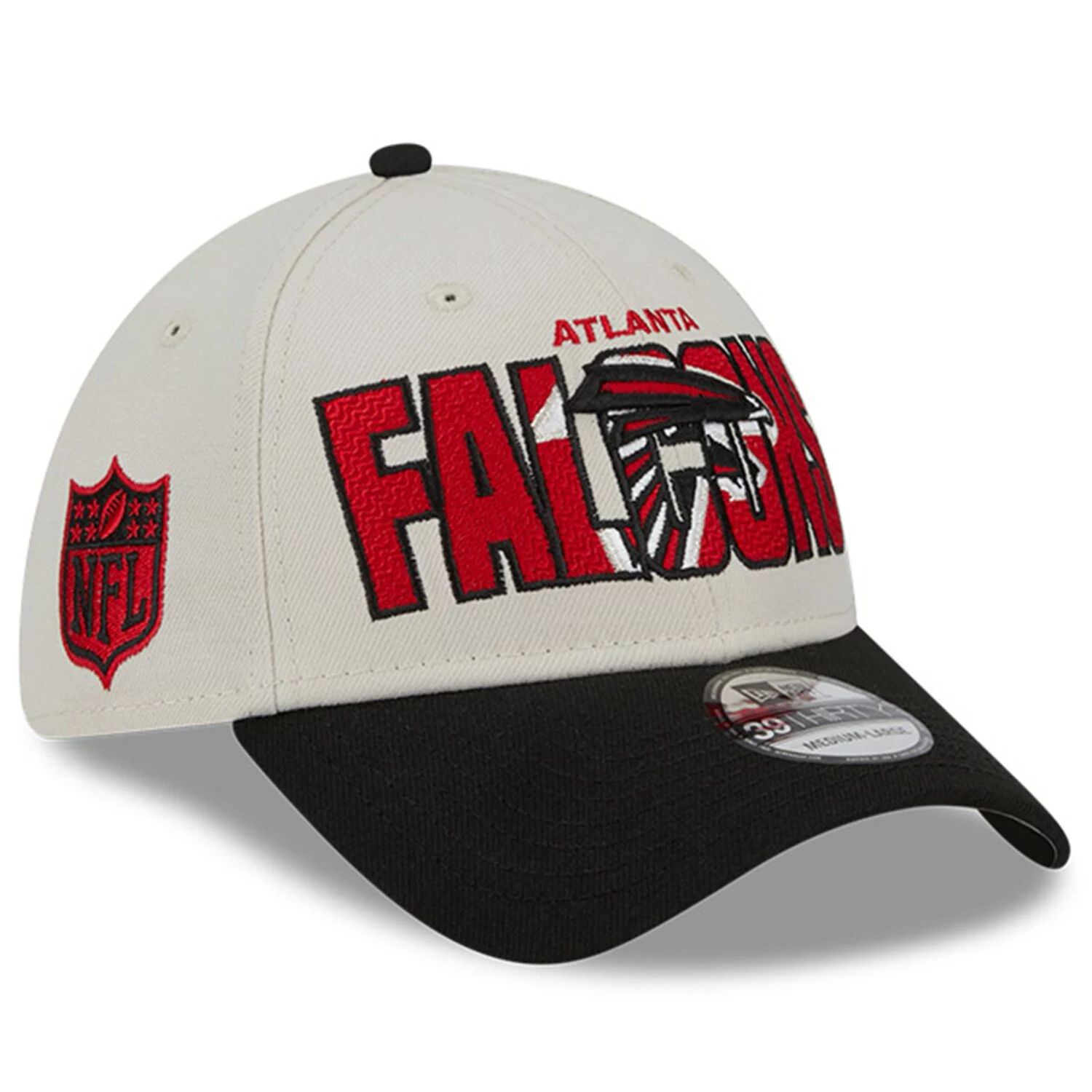 

Мужская гибкая кепка New Era Stone/Black Atlanta Falcons 2023 NFL Draft 39THIRTY