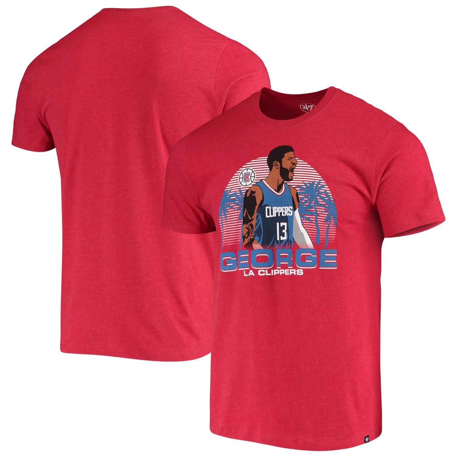 

Мужская красная футболка с рисунком игрока Paul George LA Clippers, Красный, Мужская красная футболка с рисунком игрока Paul George LA Clippers