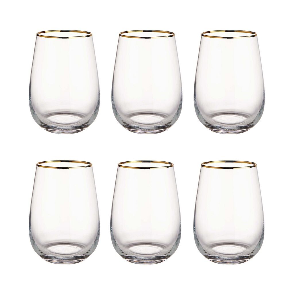 

BUTLERS TOUCH OF GOLD 6 стаканов в золотой оправе 590мл