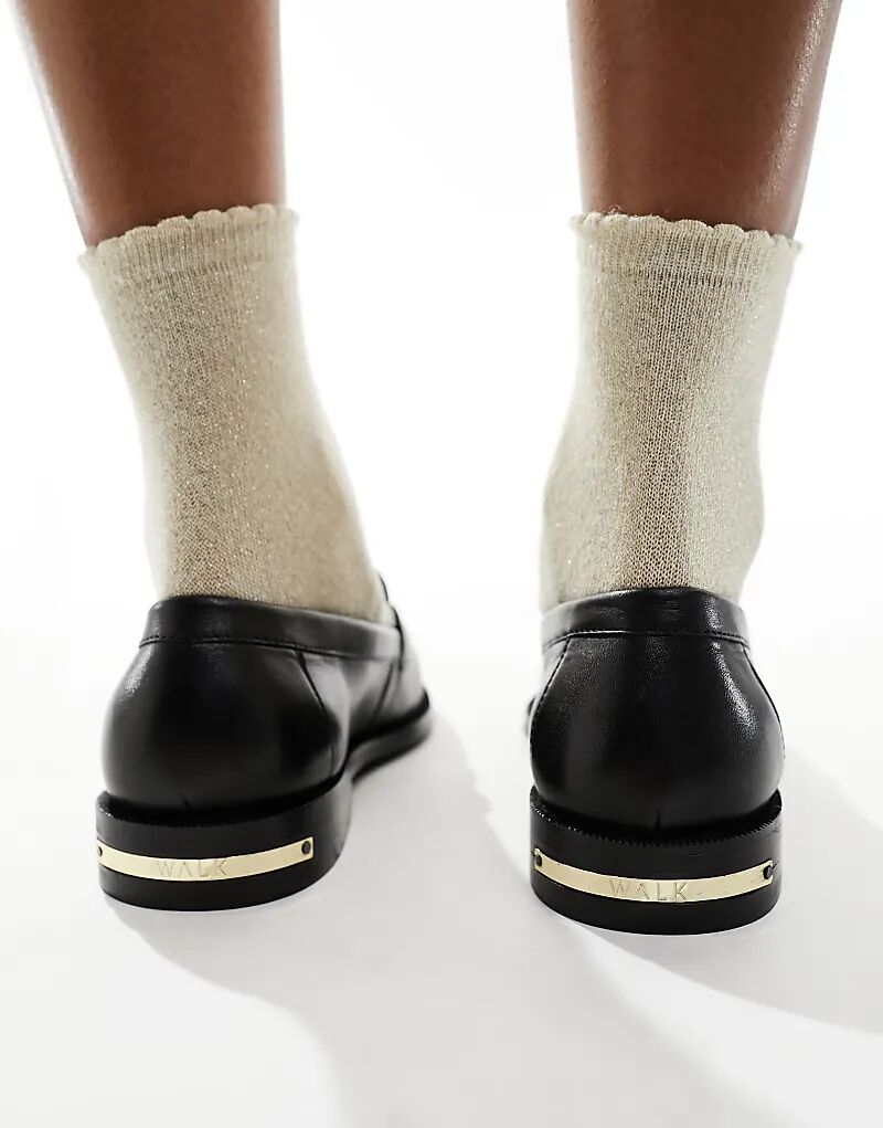 Лоферы Walk London Rhea Trim из черной кожи — фото 3