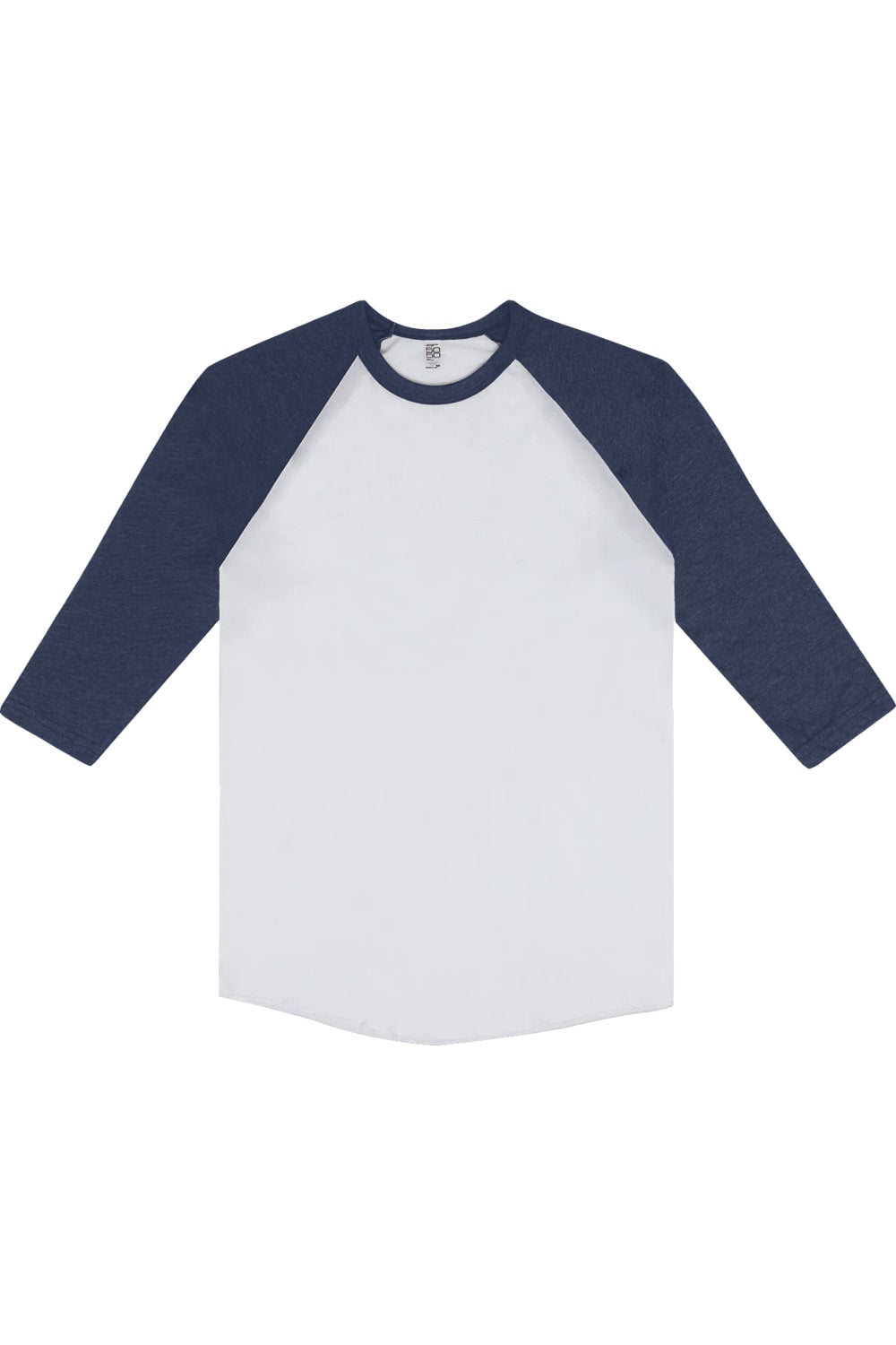

Футболка бейсбольная Los Angeles Apparel USA-Made с рукавом три четверти и реглан, белый/темно-синий