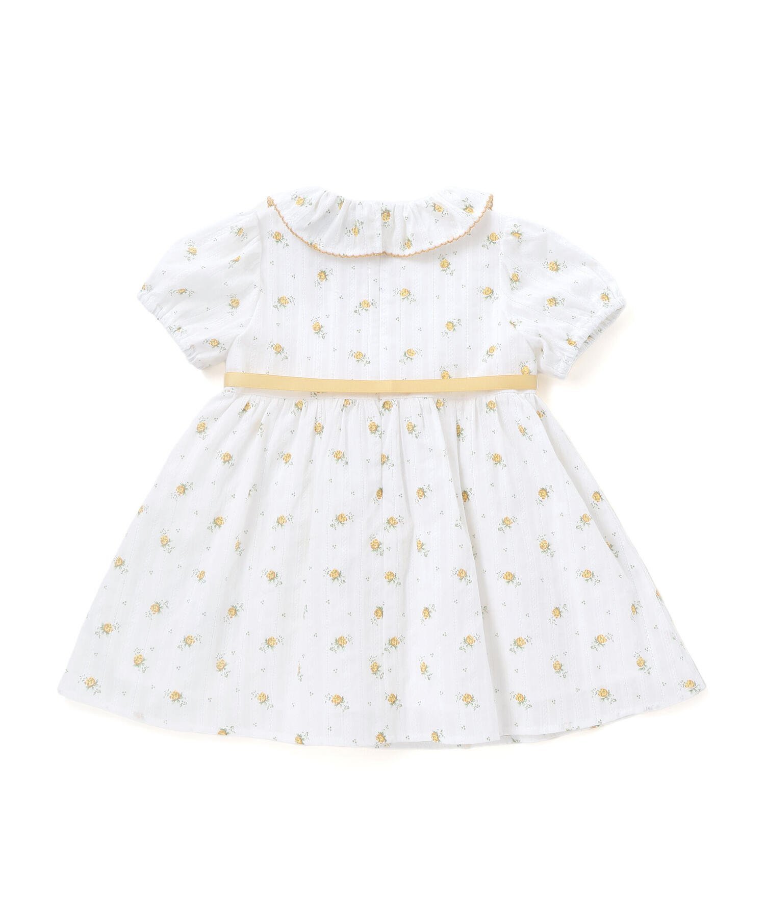 Платье с цветочным принтом, оборками и пышными рукавами (80-100 см) в тон BeBe, Yellow — фото 3