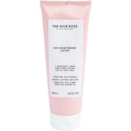 

Лосьон-кондиционер The Hair Boss от Lisa Shepherd с витамином Е, миндалем, авокадо и маслом арганы 250 мл The Hair Boss By Lisa Shepherd