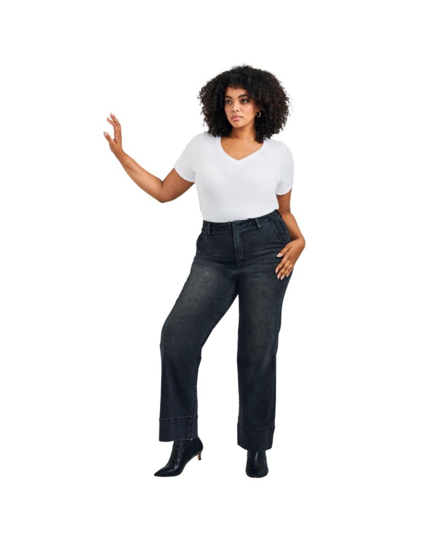 

Женские джинсы Kira с широкими штанинами AVENUE, Black wash