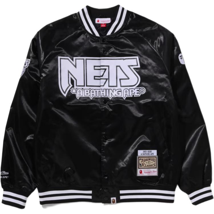 

Куртки и пальто Mitchell & Ness X NBA осень-зима 2025, мужские A Bathing Ape, черный