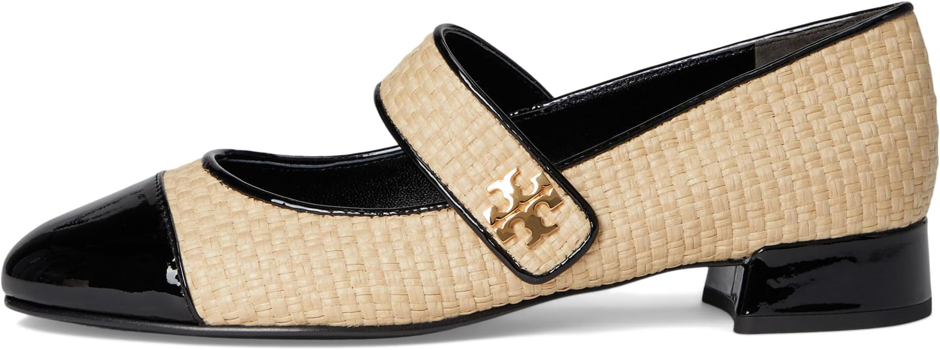 Туфли Tory Burch Cap-Toe Mary Jane Heel Ballet 25mm, цвет Natural/Perfect Black — фото 4