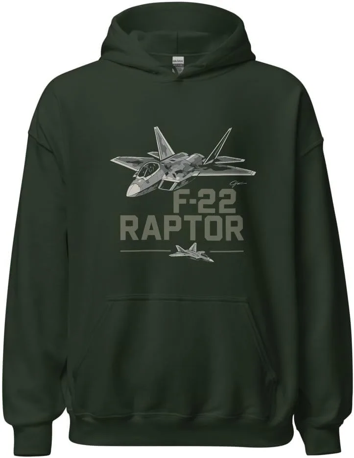 Толстовка унисекс с принтом F-22 Raptor Fighter Jet в камуфляжном дизайне Stealth Military Aircraft Generic, зеленый