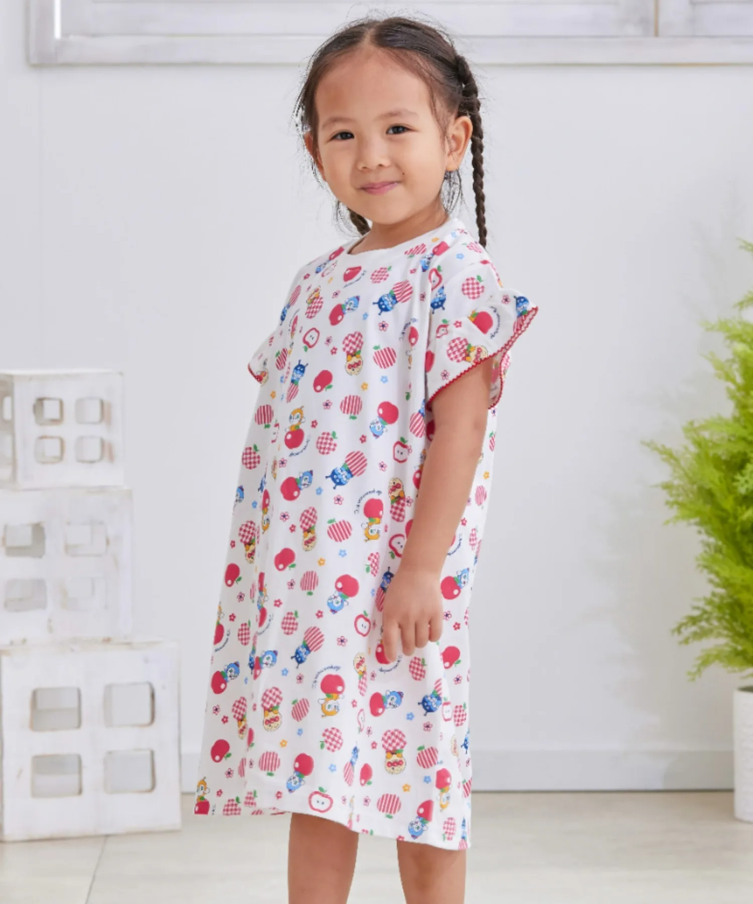 Детское платье с короткими рукавами Anpanman Kids Collection Apple off-white — фото 2