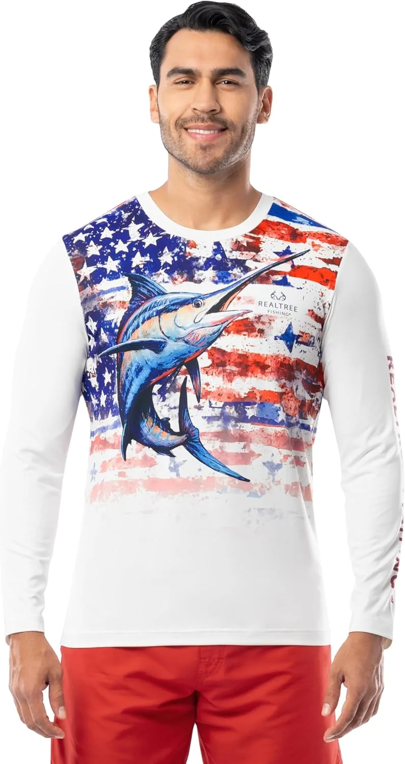 

Мужская футболка с длинным рукавом Realtree Performance Patriotic Fishing